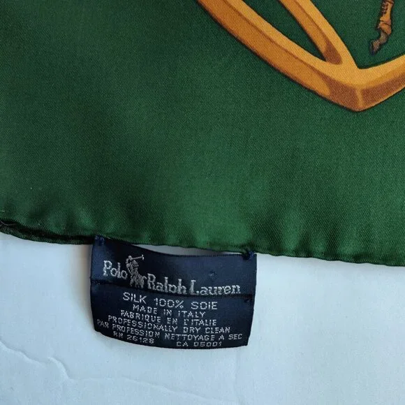 Ladies Vintage Polo Ralph Lauren Equestrian Theme Silk Scarf - Picture 2 of 2